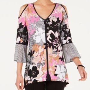 JM Collection Cold Shoulder Top